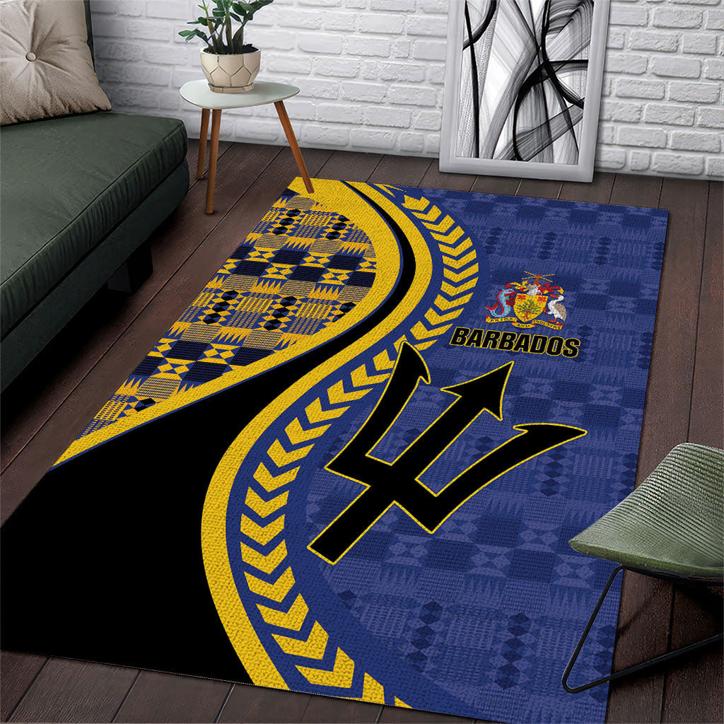 Barbados Trident Area Rug Afro-Barbadians Kente Pattern