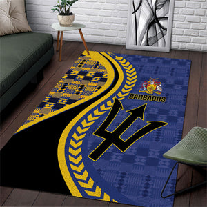Barbados Trident Area Rug Afro-Barbadians Kente Pattern