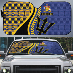 Barbados Trident Auto Sun Shade Afro-Barbadians Kente Pattern