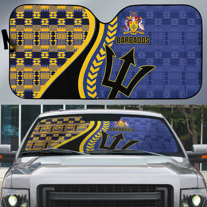 Barbados Trident Auto Sun Shade Afro-Barbadians Kente Pattern