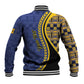 Personalized Barbados Trident Baseball Jacket Afro-Barbadians Kente Pattern