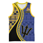 Personalized Barbados Trident Basketball Jersey Afro-Barbadians Kente Pattern