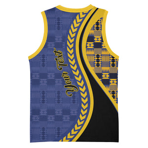 Personalized Barbados Trident Basketball Jersey Afro-Barbadians Kente Pattern