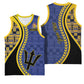Personalized Barbados Trident Basketball Jersey Afro-Barbadians Kente Pattern