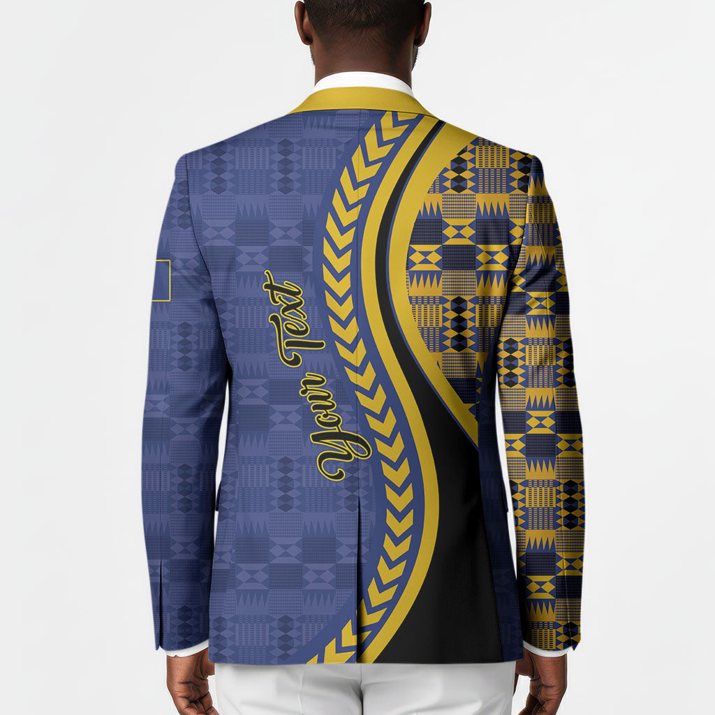 Personalized Barbados Trident Blazer Afro-Barbadians Kente Pattern