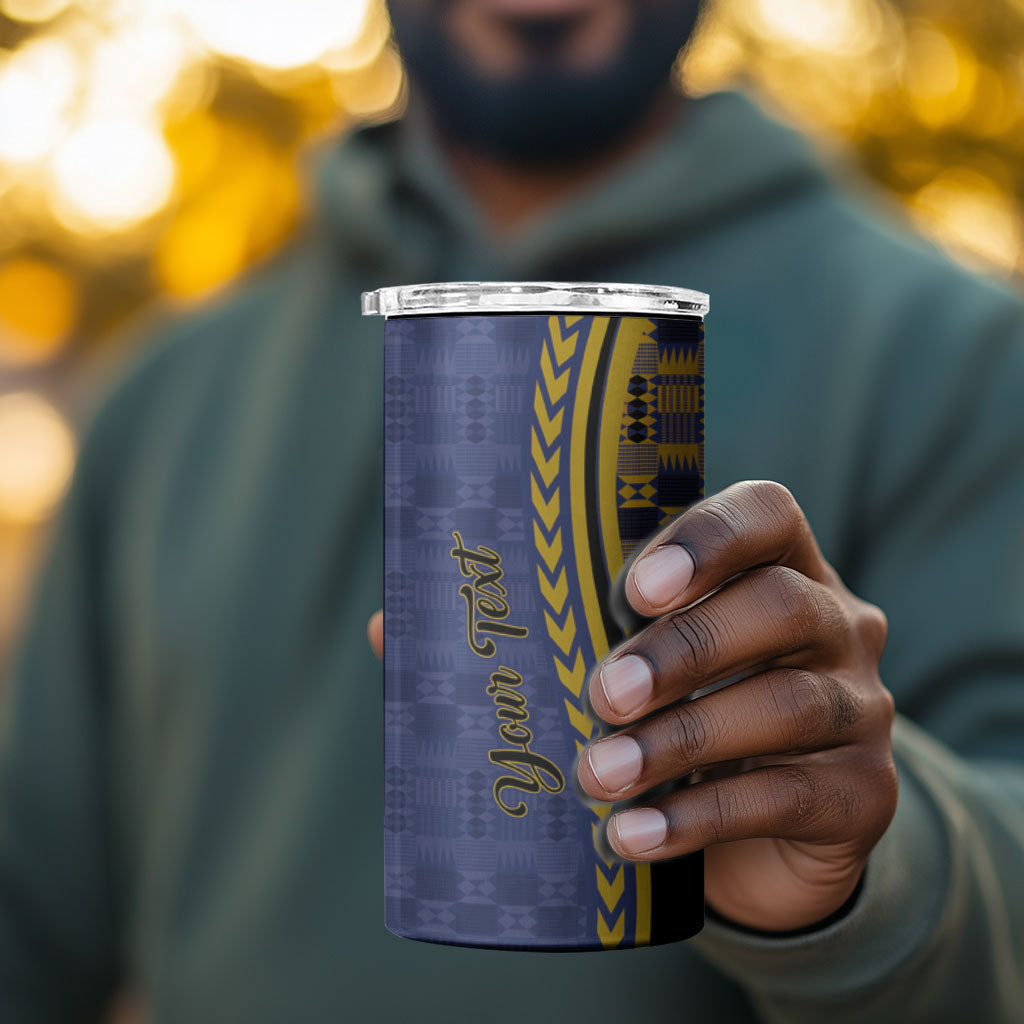 Personalized Barbados Trident 4 in 1 Can Cooler Tumbler Afro-Barbadians Kente Pattern