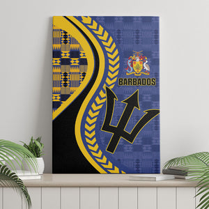 Barbados Trident Canvas Wall Art Afro-Barbadians Kente Pattern
