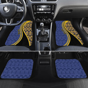 Personalized Barbados Trident Car Mats Afro-Barbadians Kente Pattern