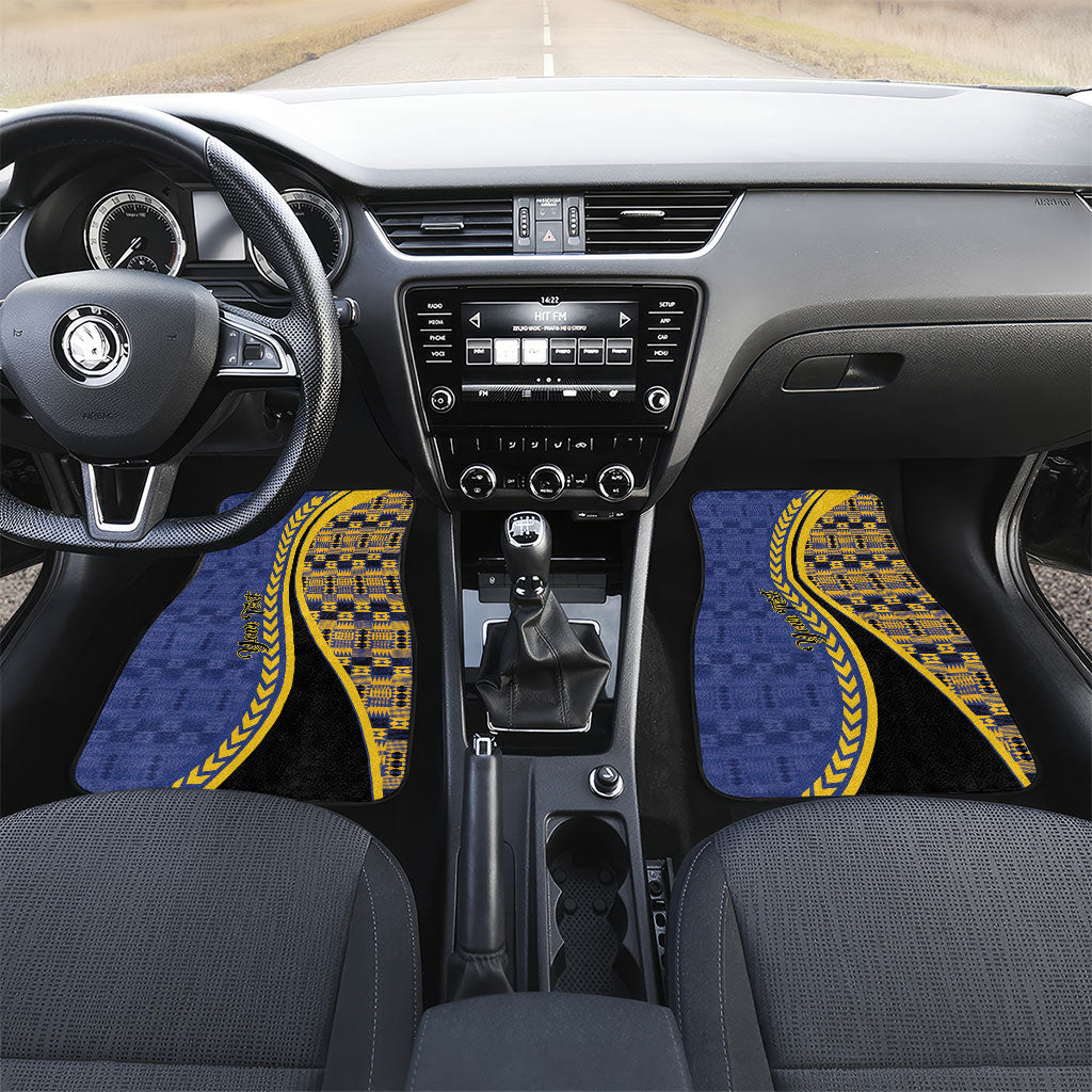 Personalized Barbados Trident Car Mats Afro-Barbadians Kente Pattern