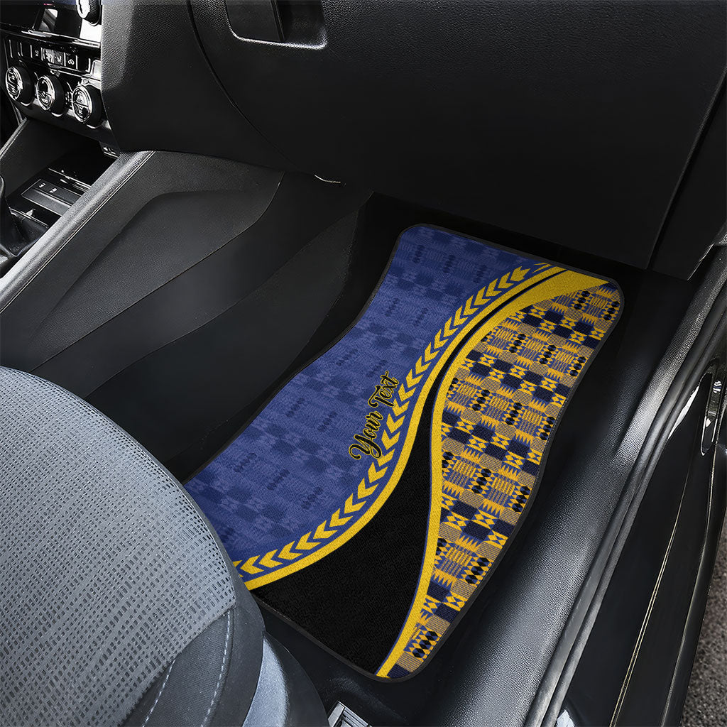 Personalized Barbados Trident Car Mats Afro-Barbadians Kente Pattern