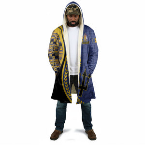Personalized Barbados Trident Cloak Afro-Barbadians Kente Pattern