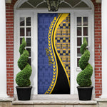 Personalized Barbados Trident Door Cover Afro-Barbadians Kente Pattern