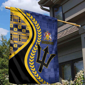 Barbados Trident Garden Flag Afro-Barbadians Kente Pattern
