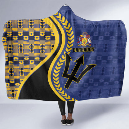 Barbados Trident Hooded Blanket Afro-Barbadians Kente Pattern