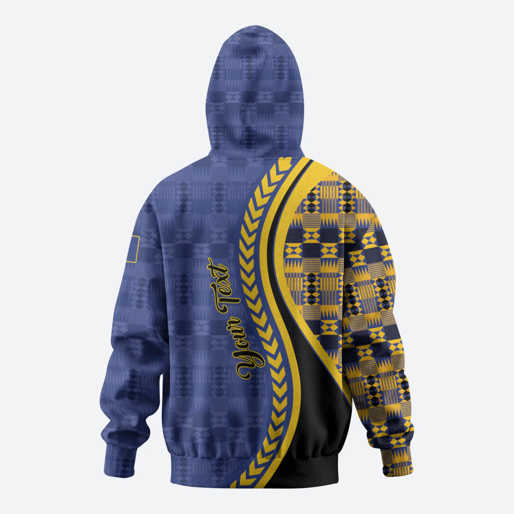 Personalized Barbados Trident Hoodie Afro-Barbadians Kente Pattern