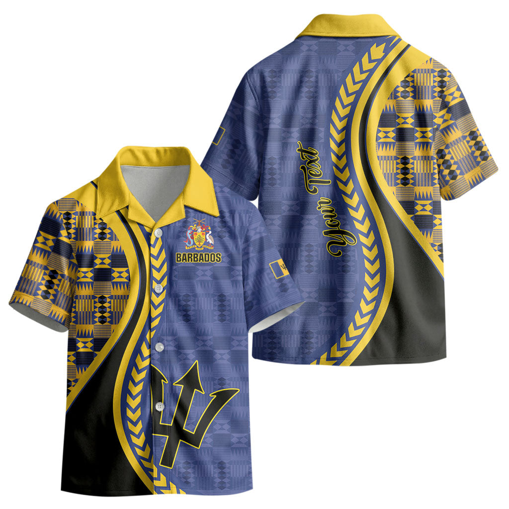 Personalized Barbados Trident Kid Hawaiian Shirt Afro-Barbadians Kente Pattern