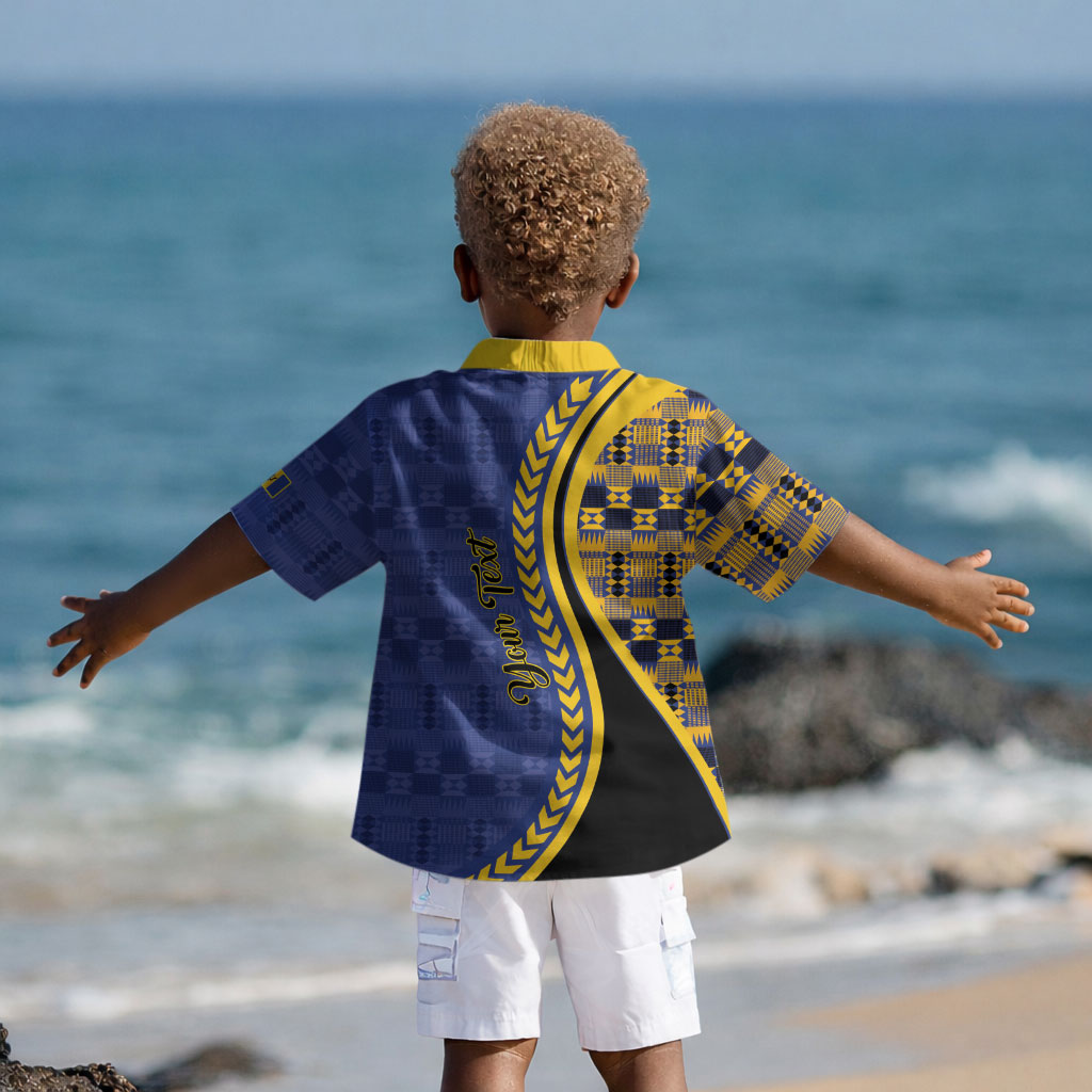 Personalized Barbados Trident Kid Hawaiian Shirt Afro-Barbadians Kente Pattern