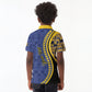 Personalized Barbados Trident Kid Polo Shirt Afro-Barbadians Kente Pattern