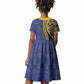 Personalized Barbados Trident Kid Short Sleeve Dress Afro-Barbadians Kente Pattern