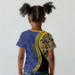 Personalized Barbados Trident Kid T shirt Afro-Barbadians Kente Pattern