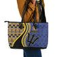Barbados Trident Leather Tote Bag Afro-Barbadians Kente Pattern