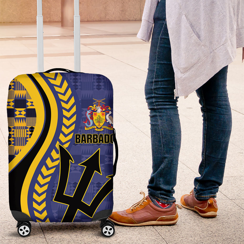 Barbados Trident Luggage Cover Afro-Barbadians Kente Pattern