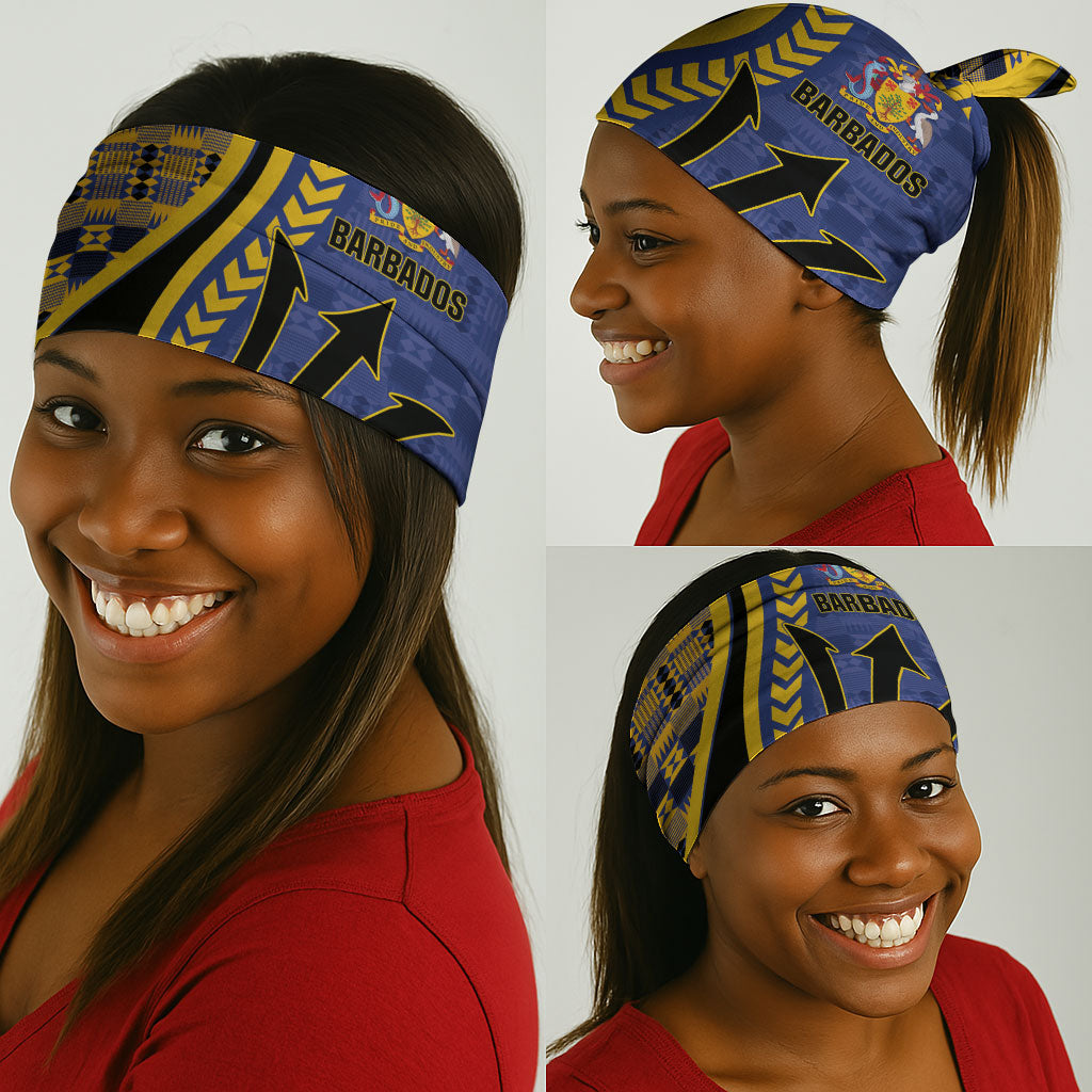 Barbados Trident Neck Gaiter Afro-Barbadians Kente Pattern