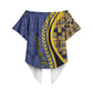 Personalized Barbados Trident Off Shoulder Wrap Waist Top Afro-Barbadians Kente Pattern