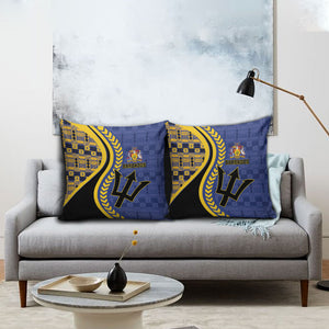 Barbados Trident Pillow Cover Afro-Barbadians Kente Pattern