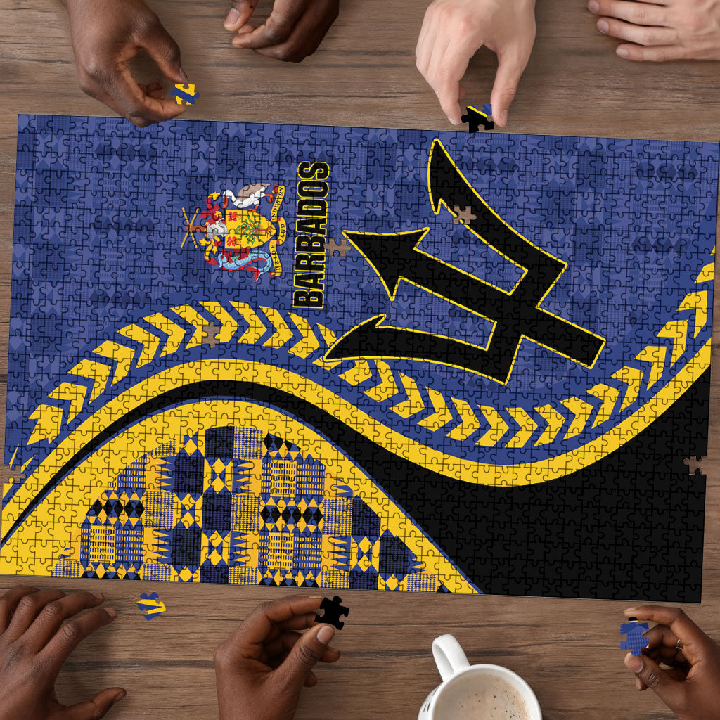 Barbados Trident Puzzle Afro-Barbadians Kente Pattern