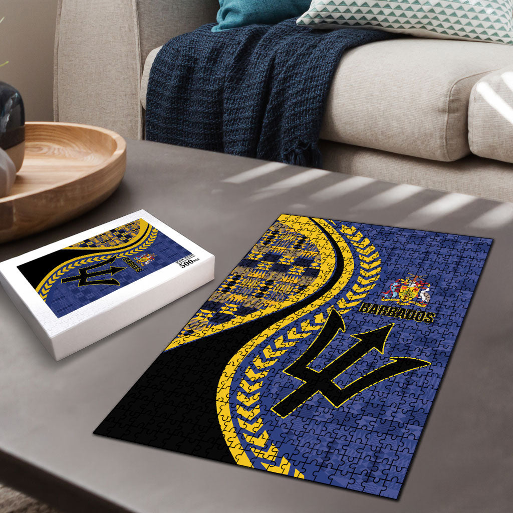 Barbados Trident Puzzle Afro-Barbadians Kente Pattern