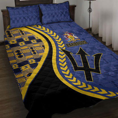 Barbados Trident Quilt Bed Set Afro-Barbadians Kente Pattern