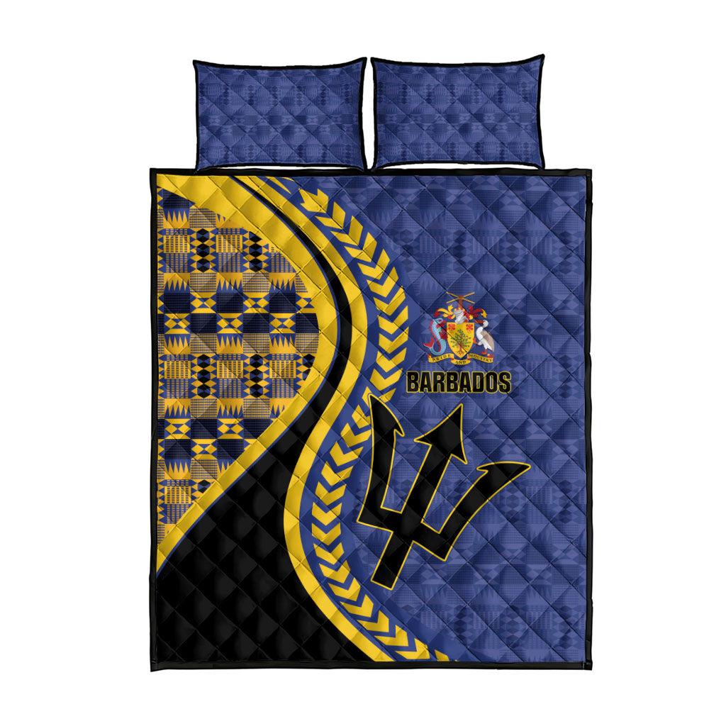 Barbados Trident Quilt Bed Set Afro-Barbadians Kente Pattern