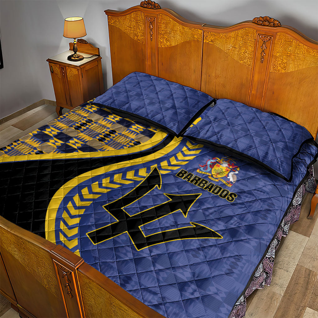Barbados Trident Quilt Bed Set Afro-Barbadians Kente Pattern