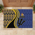 Barbados Trident Rubber Doormat Afro-Barbadians Kente Pattern