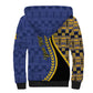 Personalized Barbados Trident Sherpa Hoodie Afro-Barbadians Kente Pattern