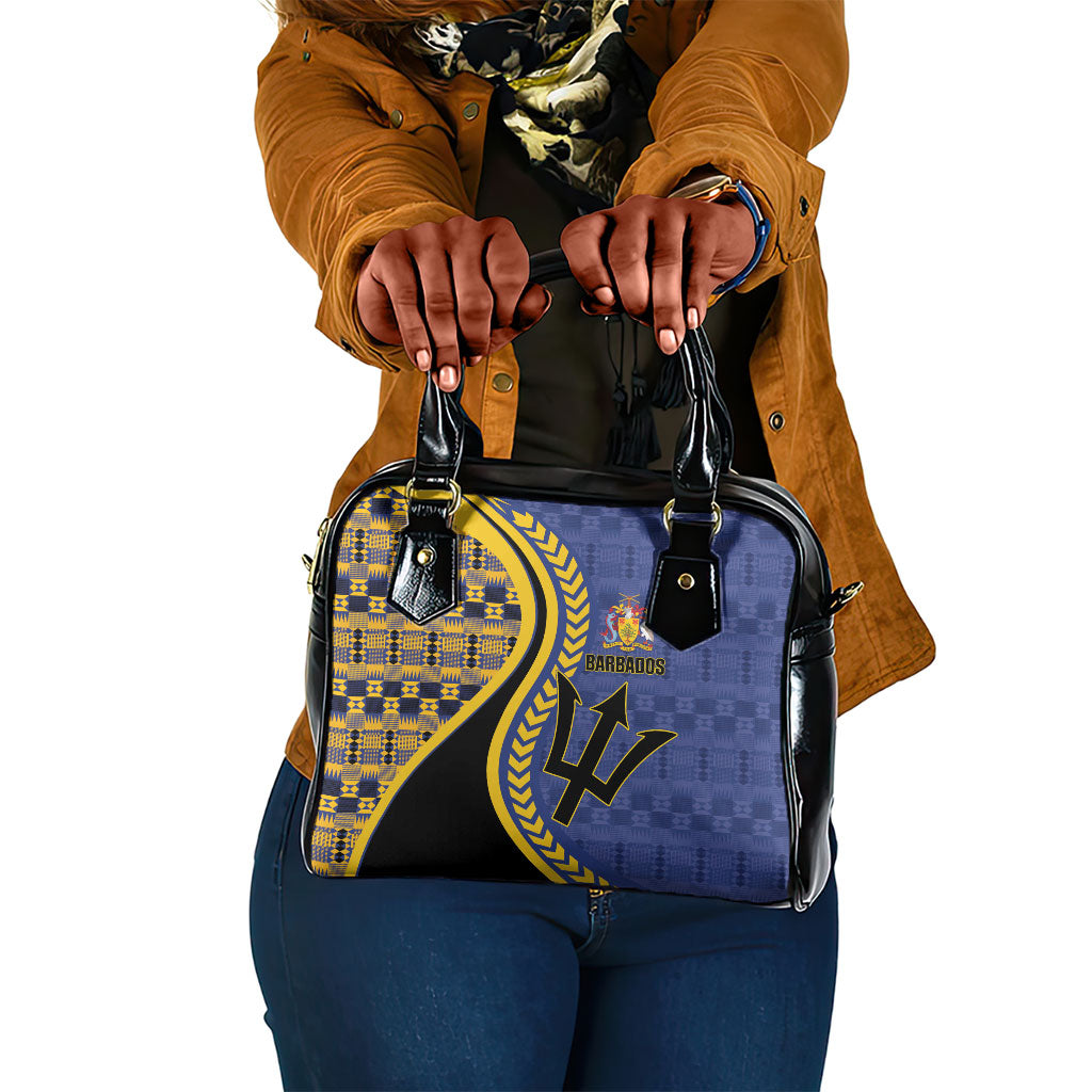 Barbados Trident Shoulder Handbag Afro-Barbadians Kente Pattern