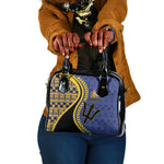 Barbados Trident Shoulder Handbag Afro-Barbadians Kente Pattern