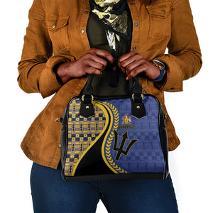 Barbados Trident Shoulder Handbag Afro-Barbadians Kente Pattern