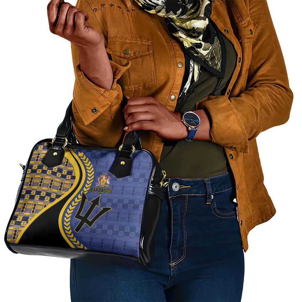 Barbados Trident Shoulder Handbag Afro-Barbadians Kente Pattern