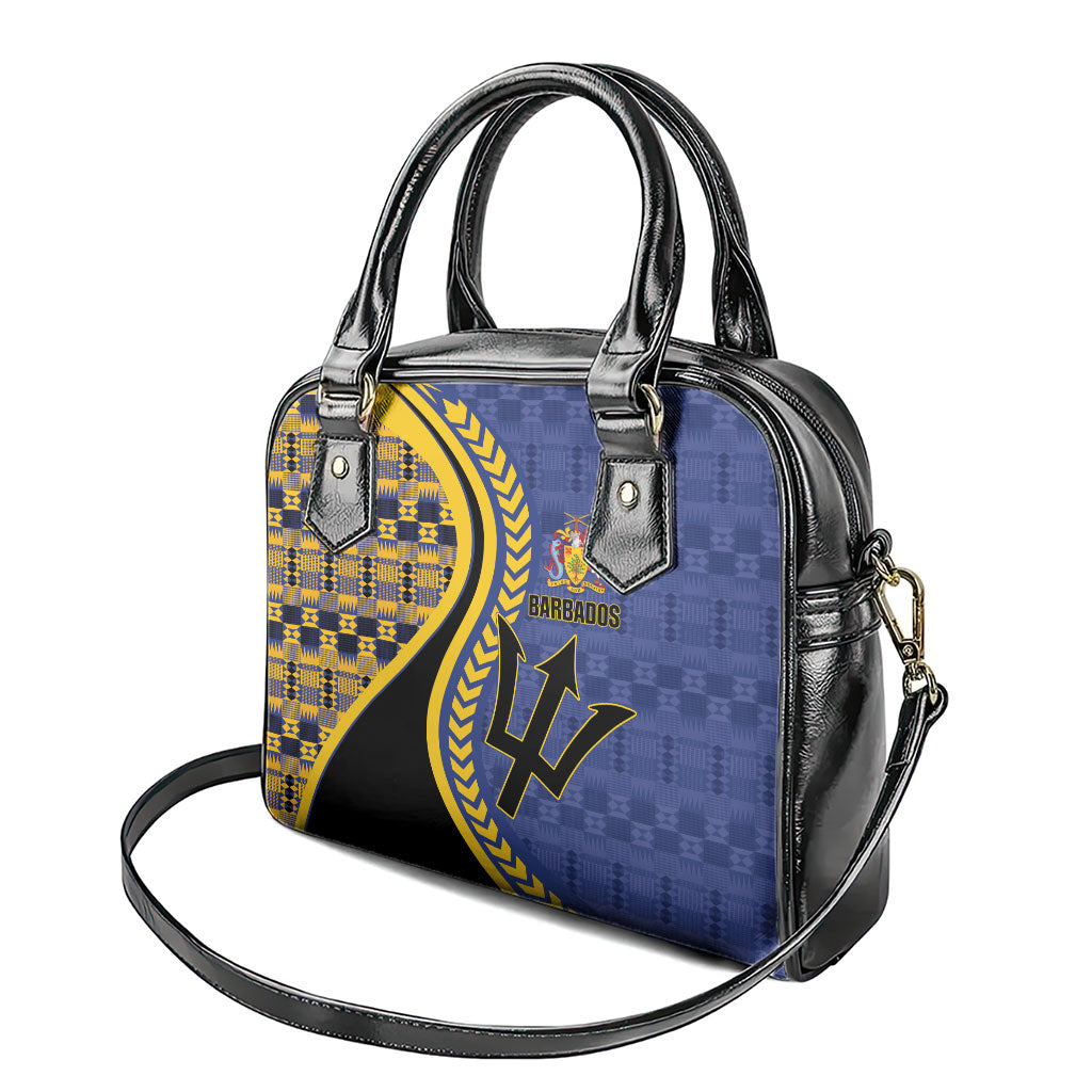 Barbados Trident Shoulder Handbag Afro-Barbadians Kente Pattern