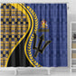 Barbados Trident Shower Curtain Afro-Barbadians Kente Pattern