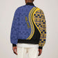 Personalized Barbados Trident Sleeve Zip Bomber Jacket Afro-Barbadians Kente Pattern