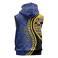 Personalized Barbados Trident Sleeveless Zip Hoodie Afro-Barbadians Kente Pattern