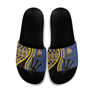 Barbados Trident Slide Sandals Afro-Barbadians Kente Pattern