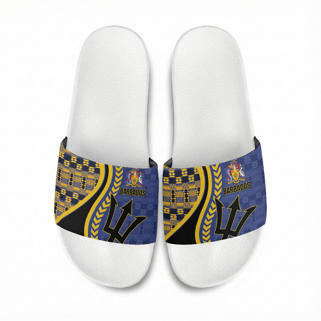 Barbados Trident Slide Sandals Afro-Barbadians Kente Pattern