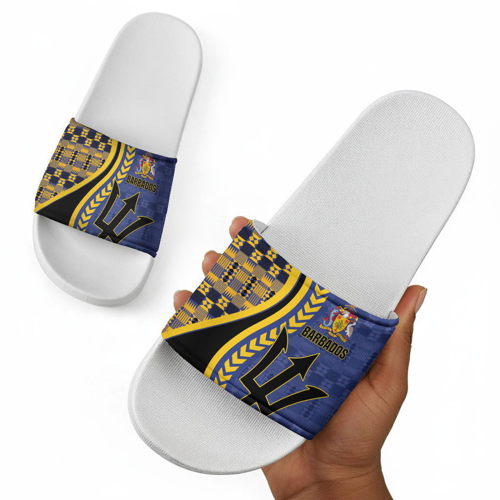 Barbados Trident Slide Sandals Afro-Barbadians Kente Pattern