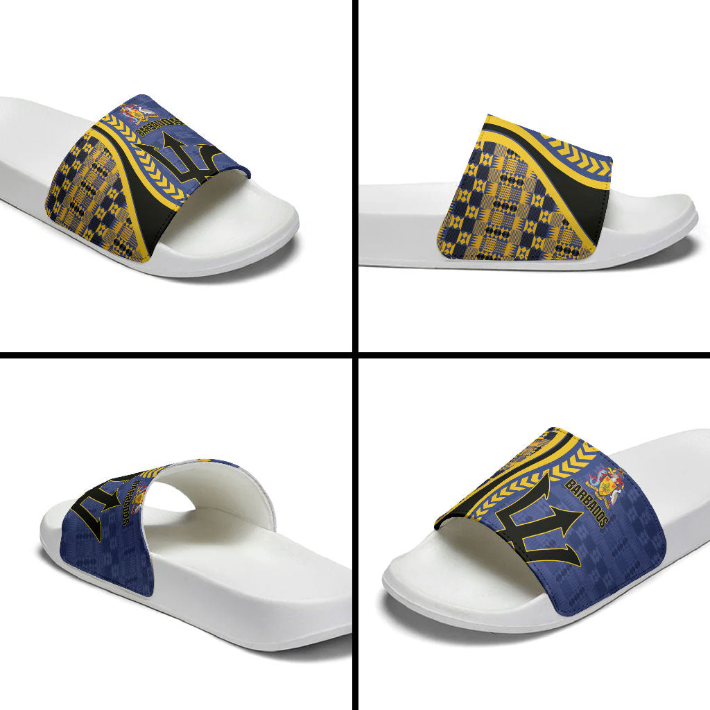 Barbados Trident Slide Sandals Afro-Barbadians Kente Pattern