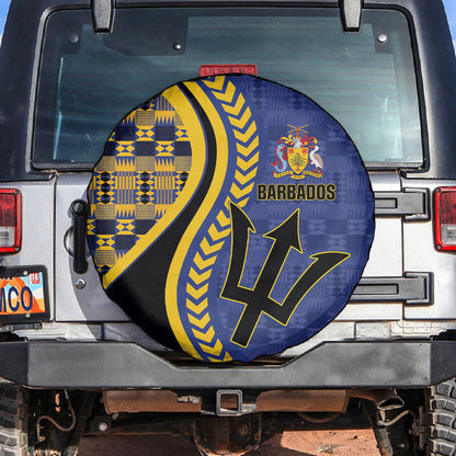 Barbados Trident Spare Tire Cover Afro-Barbadians Kente Pattern