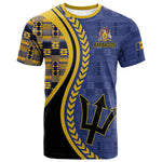 Personalized Barbados Trident T shirt Afro-Barbadians Kente Pattern